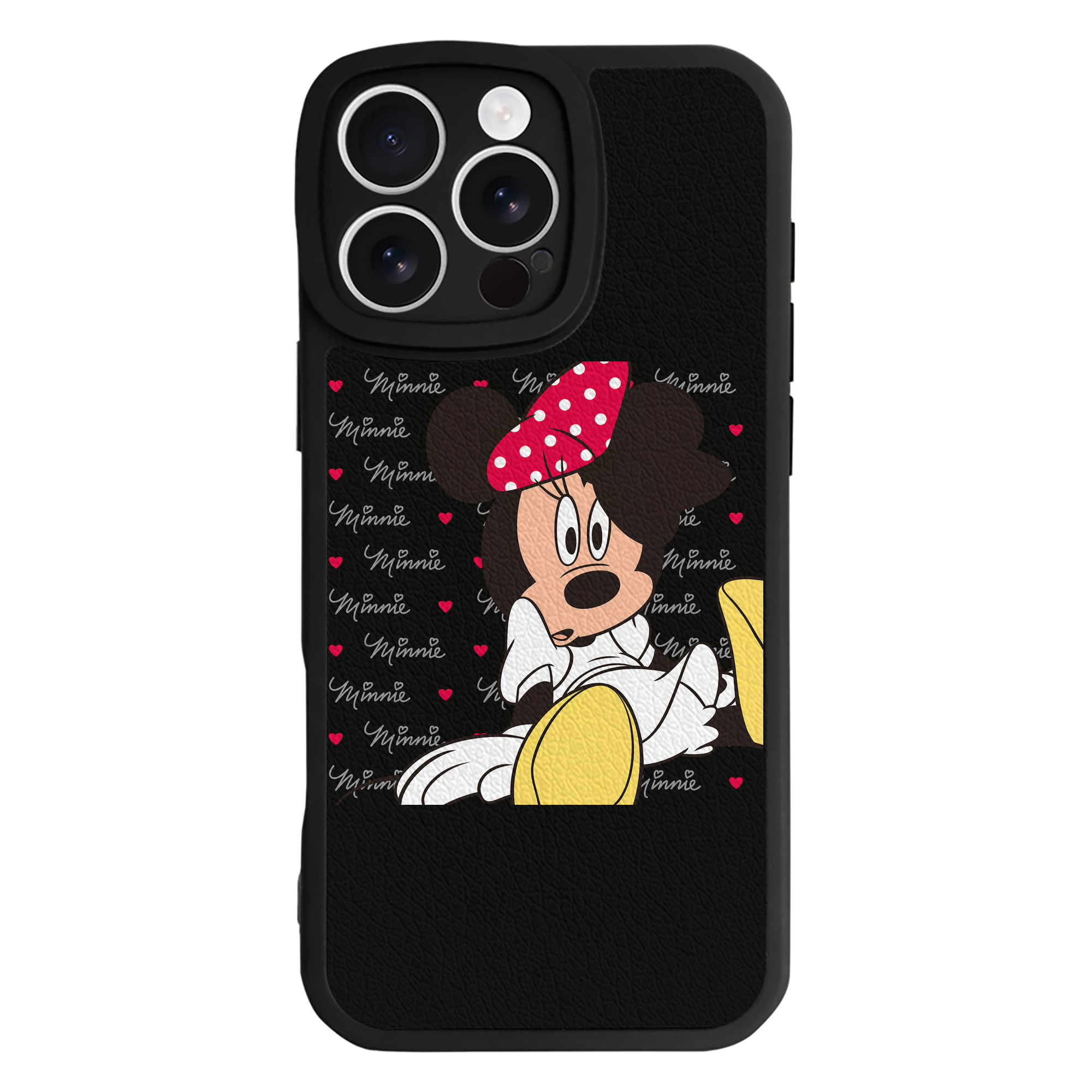 （画像用） ミッキーマウス Mickey Mouse 【iPhone 16シリーズ対応】シリコンスマホケース（レザー調） 材質：シリコン